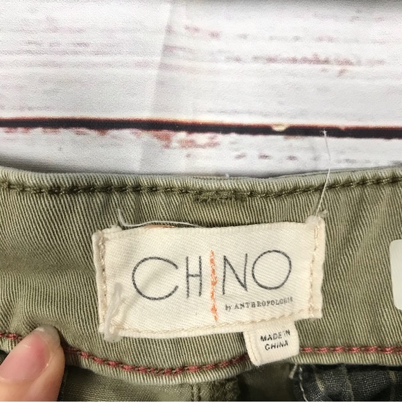 by Anthropologie Chico pants  olive green wide leg cropped size 10 casual pants - Picture 4 of 9